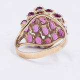 Vintage Ring aus 9 Karat Gelbgold mit lila Turmalinen, 70er Jahre