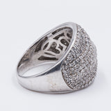 14k white gold ring with pavé diamonds, 1980s