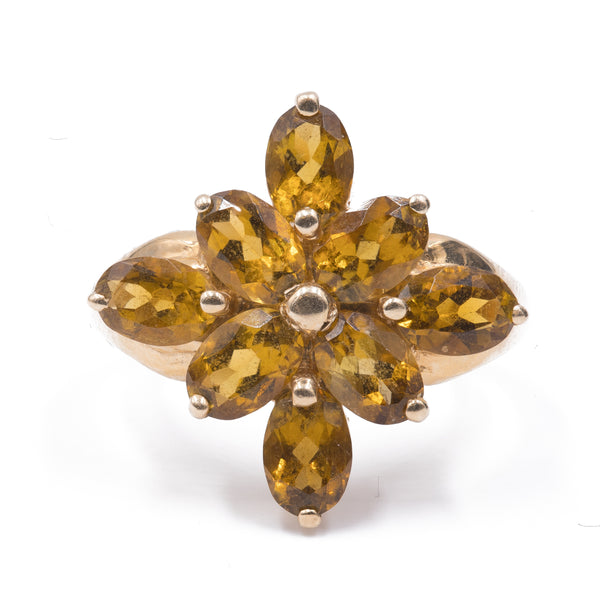 Vintage 14K gold ring with citrine quartz, 1960s
