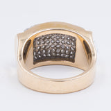 14k yellow gold ring with diamond pavé for a total of 1.8ct, 70s / 80s