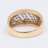 14k yellow gold ring with pavé diamonds (1.5ct), 70s / 80s