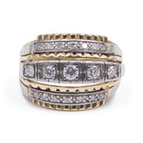 Vintage two-tone 14k gold ring with 0.45ct diamonds, 60s