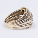 Vintage two-tone 14k gold ring with 0.45ct diamonds, 60s