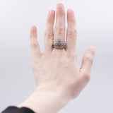 Vintage two-tone 14k gold ring with 0.45ct diamonds, 60s
