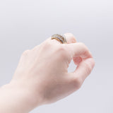 Vintage two-tone 14k gold ring with 0.45ct diamonds, 60s