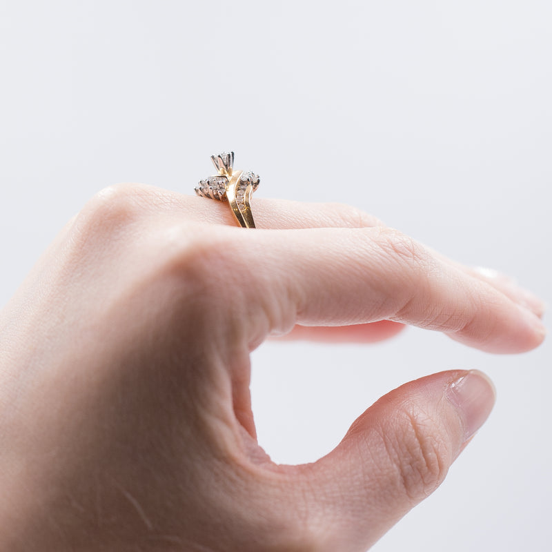 Vintage 14k gold diamond ring, 1970s