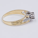 Vintage solitaire ring in 18k gold with central 0.25ct diamond, 70s