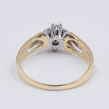 Vintage solitaire ring in 18k gold with central 0.25ct diamond, 1970s