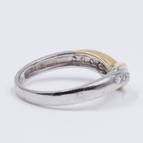 Vintage two-tone 14k gold ring with diamonds (0.10ct), 70s
