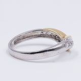 Vintage two-tone 14k gold ring with diamonds (0.10ct), 70s