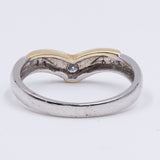 Vintage two-tone 14k gold ring with diamonds (0.10ct), 70s
