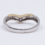 Vintage two-tone 14k gold ring with diamonds (0.10ct), 70s