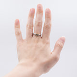 Vintage two-tone 14k gold ring with diamonds (0.10ct), 70s