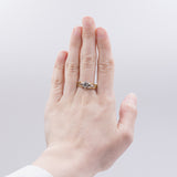 Vintage solitaire ring in 18k gold with central 0.25ct diamond, 70s