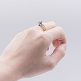 Vintage solitaire ring in 18k gold with central 0.25ct diamond, 70s