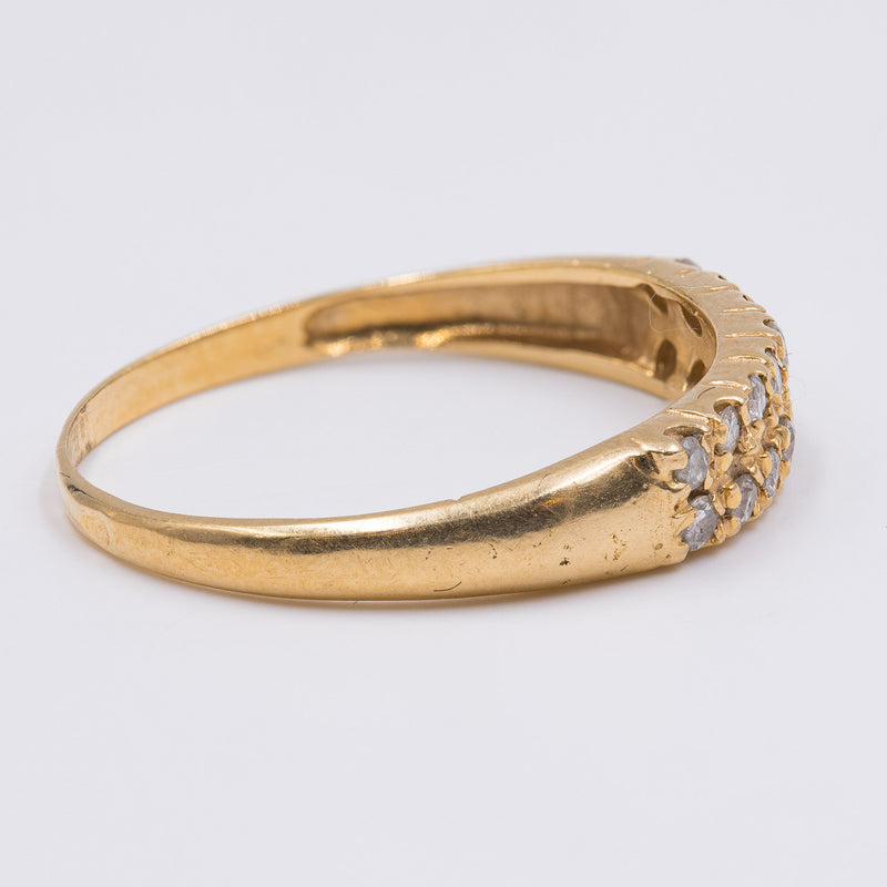 Vintage 18k yellow gold diamond ring (0.16ctw), 1970s