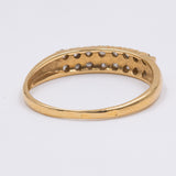 Винтажное кольцо из 18-каратного желтого золота с бриллиантом (0.16 карата), 70-е гг.