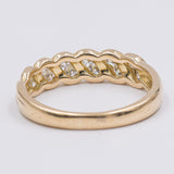 Vintage Riviera Ring aus 18 Karat Gelbgold mit Diamanten (0.30 Karat), 70er Jahre