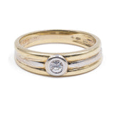 Anillo vintage de oro amarillo de 14k con diamante de 0.20 ct, años 60