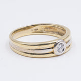 Anillo vintage de oro amarillo de 14k con diamante de 0.20 ct, años 60