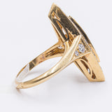 Vintage 18k yellow gold ring with 1ctw brilliant cut diamonds, 1970s
