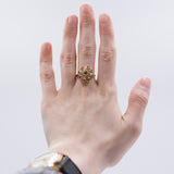 Vintage 14k gold ring with diamonds (0.27 ct in the middle), 70s
