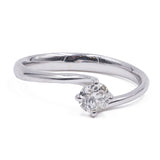 18K white gold solitaire ring with brilliant cut diamond (0.35 ct approx.)