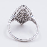 Antique style ring in 18k white gold with diamonds (0.56ct)