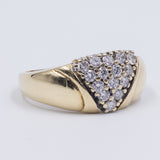 Vintage 14k yellow gold ring with brilliant cut diamonds (0.52ct), 70s