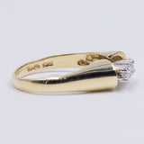Vintage 14k gold ring with 3 brilliant cut diamonds (0.21ct), 70s