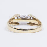 Anello vintage in oro 14k con 3 diamanti taglio brillante ( 0.21ct), anni '70