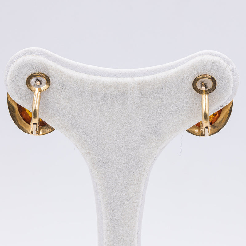 Orecchini vintage in oro 18K con zaffiri e diamanti, anni '70 Orecchini vintage in oro 18K con zaffiri e diamanti, anni '70