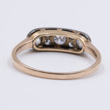 Antique 14K gold and silver ring with diamonds (for a total of approx. 0.70ct), early 900s