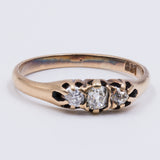 Antique 14k gold ring with 0.15 ct diamonds, early 900s
