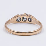 Antique 14k gold ring with 0.15 ct diamonds, early 900s