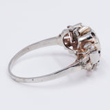 Antique 18k white gold ring with 0.60ct central diamond, 30s