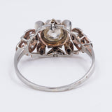 Antique 18k white gold ring with 0.60ct central diamond, 30s