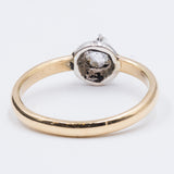 Antiker Ring aus 18 Karat Gold und Silber mit einem Diamanten im Rosettenschliff