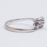 Vintage 14K white gold toi et moi ring with brilliant cut diamonds (0.22ctw approx.), 70s
