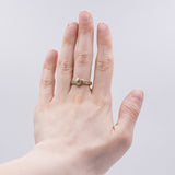 Bague vintage en or 18 carats avec diamant central (0,30 ct) et diamants latéraux, 1960