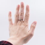 Vintage 14K white gold toi et moi ring with brilliant cut diamonds (0.22ctw approx.), 70s