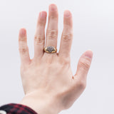 Vintage 14k yellow gold ring with brilliant cut diamonds (0.52ct), 70s