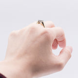 Vintage 14k gold ring with 3 brilliant cut diamonds (0.21ct), 70s