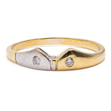 Zweifarbiger Vintage-Ring aus 18 Karat Gold, 70er Jahre