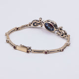 Bracelet vintage en or 14 carats avec saphirs et rubis, 60