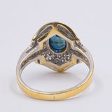 Vintage 18k yellow gold sapphire and diamond (0.50ct) ring, 60s/70s