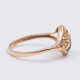 Vintage 18k yellow gold ring with sapphires and diamonds, 1970s
