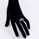 Винтажное кольцо из 18-каратного желтого золота с рубином, сапфиром и изумрудом, 70-е гг.
