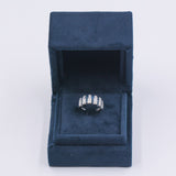 Vintage Ring aus 18 Karat Weißgold mit Diamanten (ca. 0.24 Karat) und blauem Topas, 90er Jahre