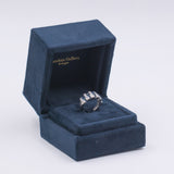 Vintage 18K White Gold Diamond (approx. 0.24ctw) & Blue Topaz Ring, 90s
